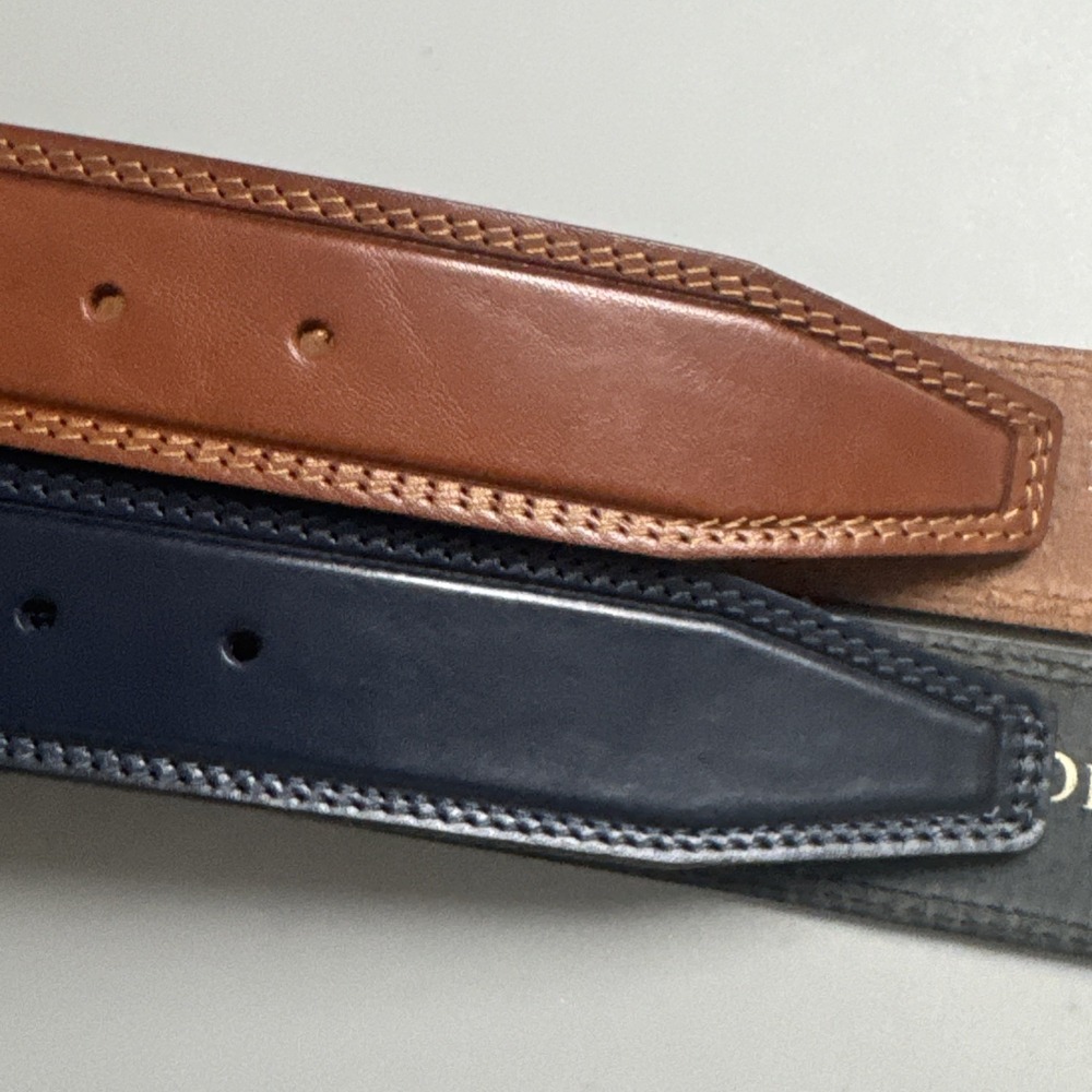 Lot 2 NWT De Martino Sorrento Genuine Leather Belts Blue Brown Size 45 Italy - Picture 6 of 7
